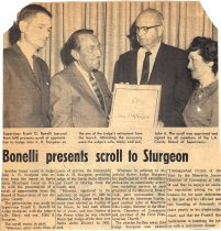 Bonelli Presents Scroll to Sturgeon